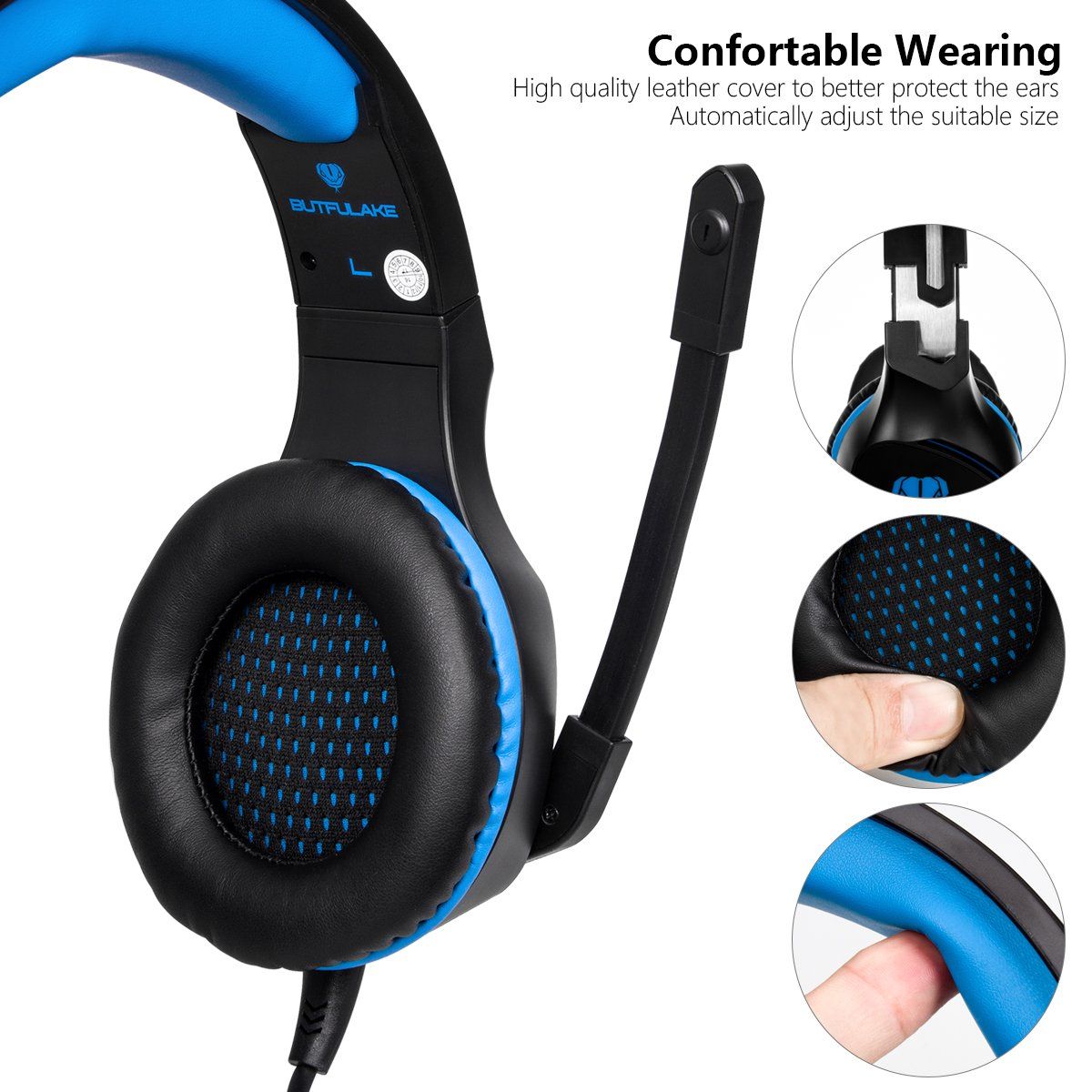 wired gaming headset headphone with mic volume control for ps4 pc mac iphone